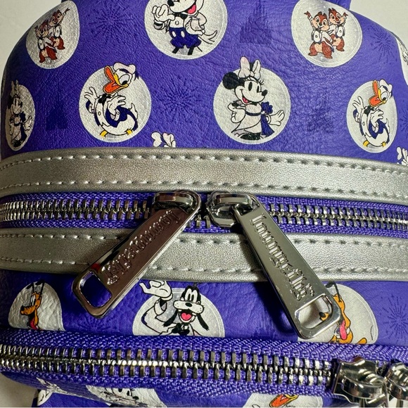 NWT. Disney Parks Loungefly 100th Mickey Mouse Friends Mini Backpack Bag - Picture 10 of 14